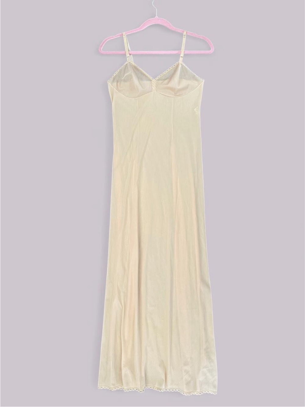 Vintage 70s Vanity Fair Ivory Maxi Slip Dress